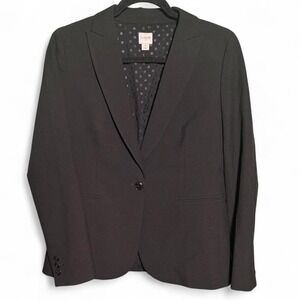 J.Crew size 6 black blazer with polka dot lining